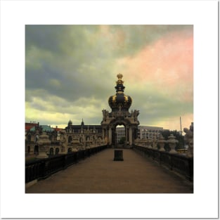 Retro rainbow sky Dresden Germany sightseeing trip photography from city scape Europe trip Posters and Art